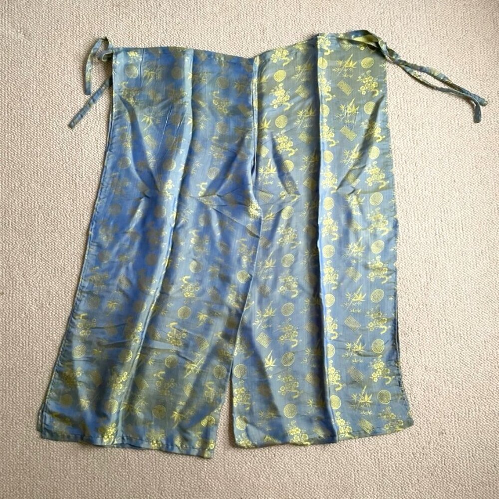 100% silk two-tone thai wrap/thai fisherman pants M